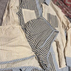 aerie Button-Down Shirt and Short Set